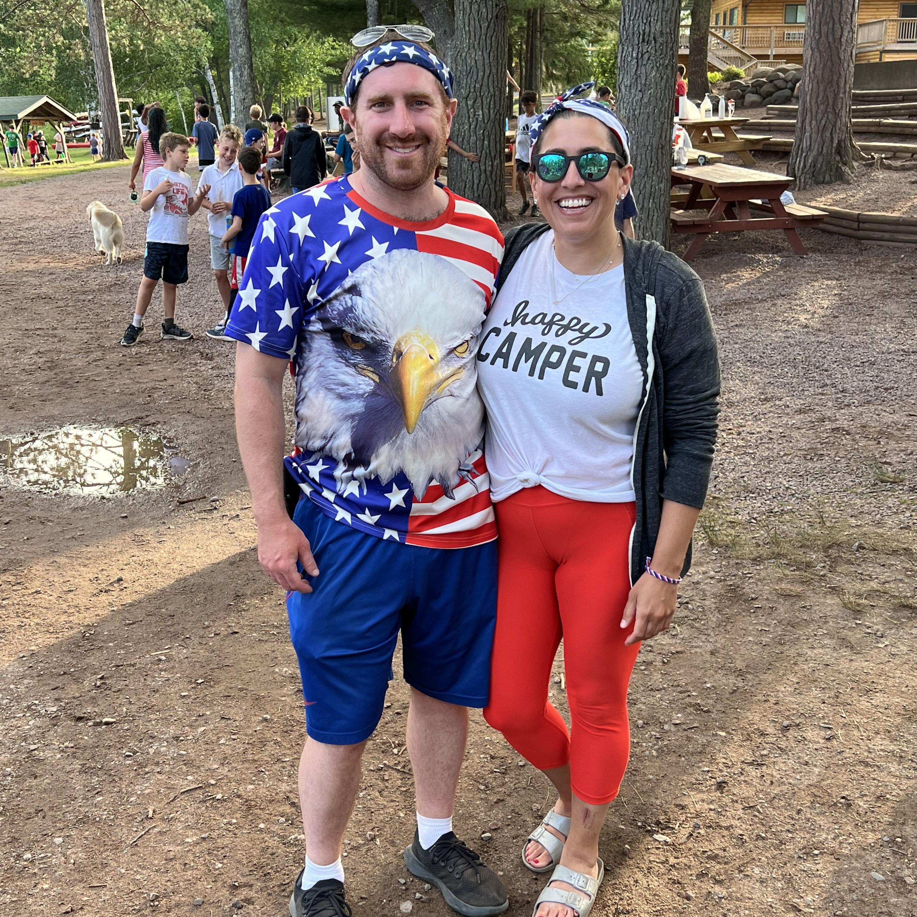 The one celebrating July 4th at camp