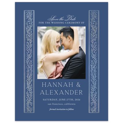 Dark Cobalt, Blue Wedding Digital Save the Date - Viridian Photo