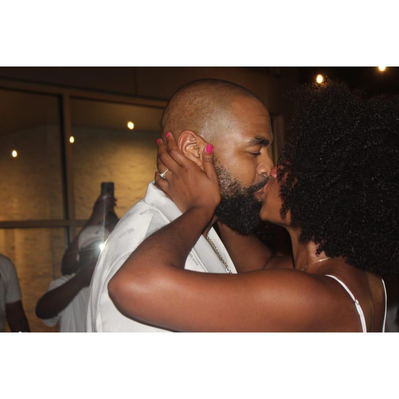 First kiss after the engagement