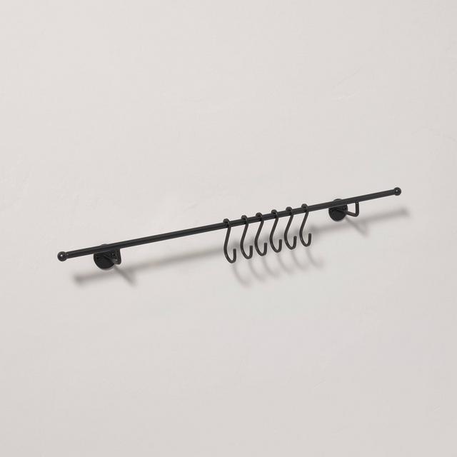 24" Modern Trim Metal S-Hook Wall Rack Black Finish - Hearth & Hand™ with Magnolia