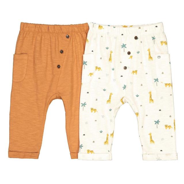 2-pack cotton trousers, ecru + camel LA REDOUTE COLLECTIONS