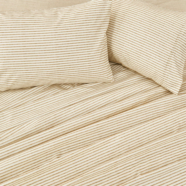 Great Bay Home Striped Microfiber Wrinkle Resistant Sheet Set