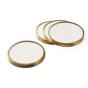 White Marble & Gold Coasters, Set of 4