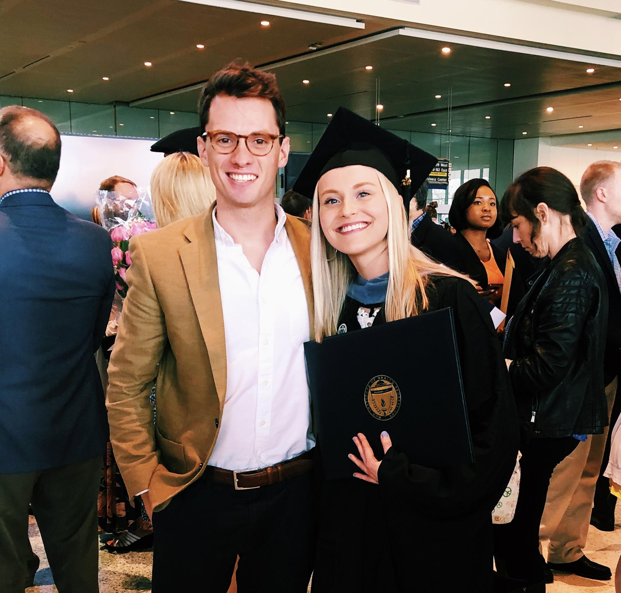 Emily's graduate school graduation, May 2019.