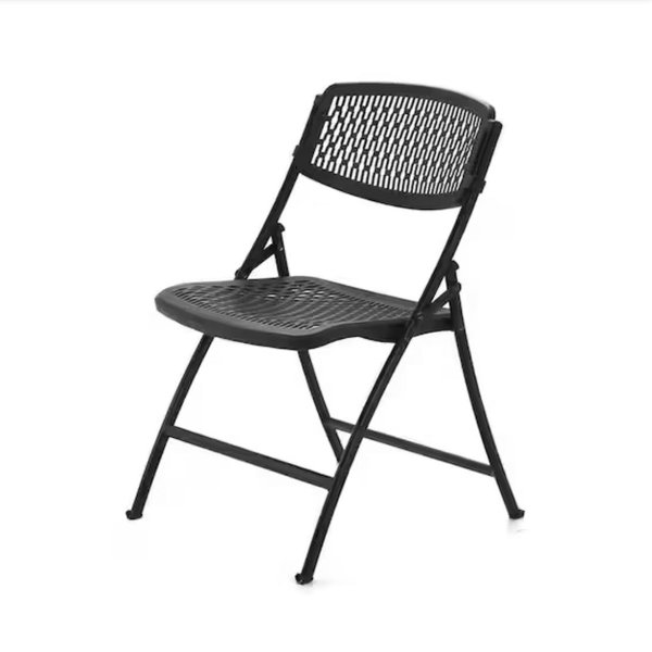 HDX Plastic Seat Folding Chair in Black 2FF0010P