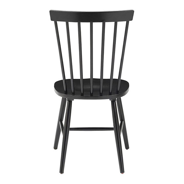 OSP Home Furnishings Eagle Ridge Farmhouse Style Solid Wood Dining, Pack of 2 Chairs, Black Finish