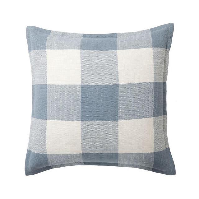 Chambray Bryce Buffalo Check Cotton Sham, Euro