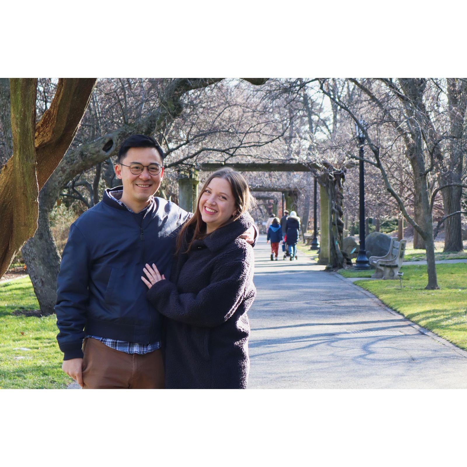 Engagement shoot at the Brooklyn Botanical Gardens.