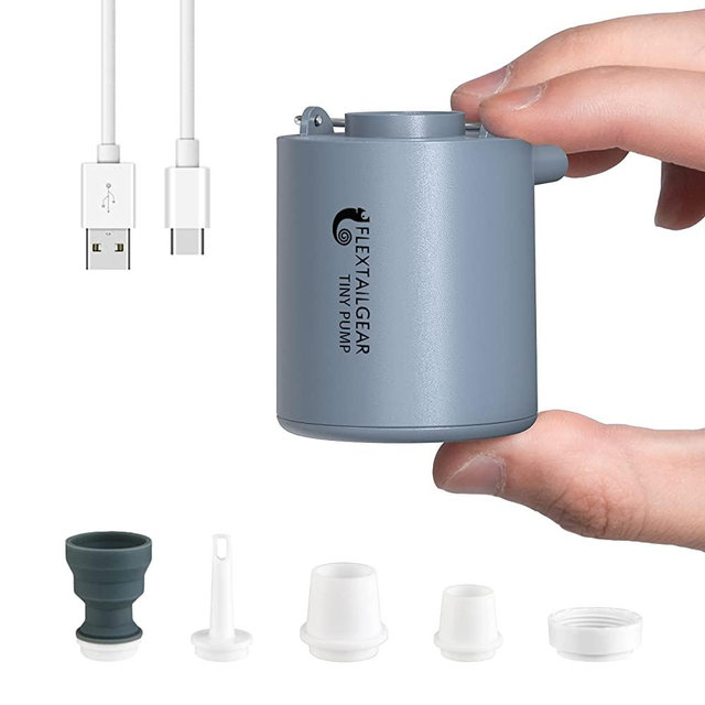 FLEXTAILGEAR Tiny Pump Portable Air Pump Ultra-Mini Air Pump with 1300mAh Battery USB Rechargeable to Inflate Deflate for Pool Floats Air Bed Air Mattress Swimming Ring Vacuum Storage Bags