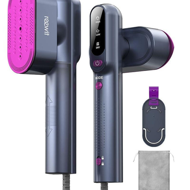 Travel Steamer for Clothes,100-240V Travel Steamer & Iron 2 in 1 with Fast Heat-Up,1200W Portable Handheld Garment Steamer,Travel Size,Large Heat Panel,Fabric Quick Wrinkle Remover for Global & Europe