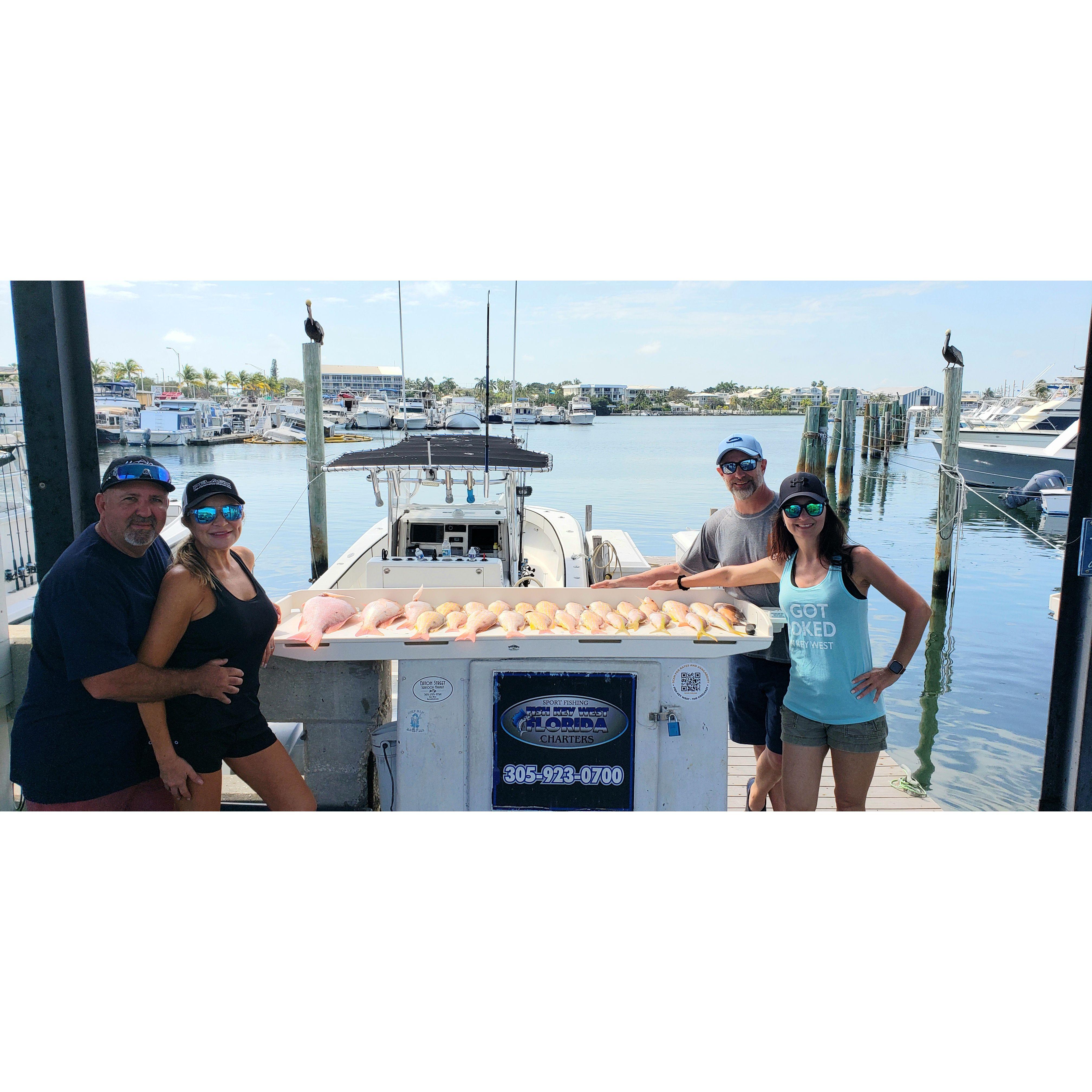 Successful fishing trip with friends in Key West