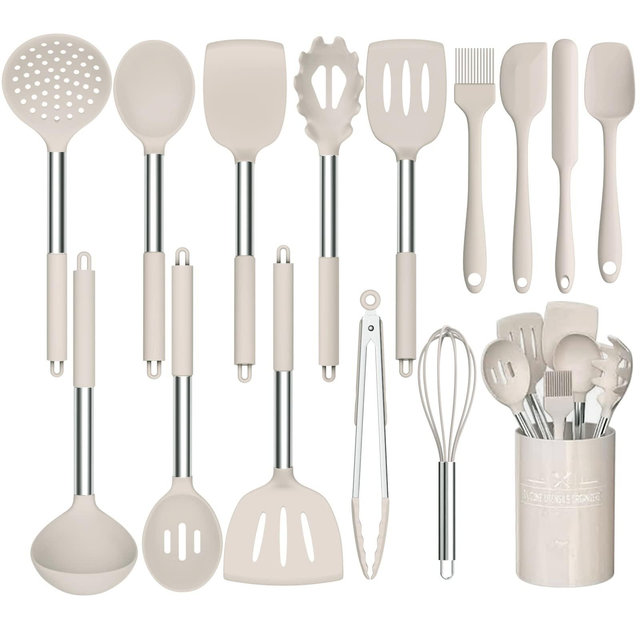 Stainless Steel Kitchen Cooking Utensil Set, Umite Chef 15 pcs Cooking Utensils - Nonstick Kitchen Utensils Cookware Set Spatula Set -Kitchen Gadgets Utensils Set, Kitchen Tools Gift
