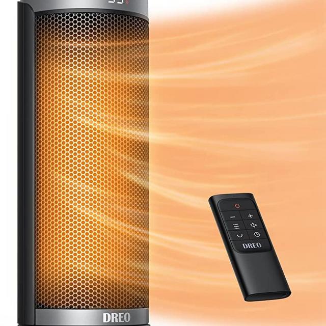 Dreo Space Heaters for Indoor Use, Electric Heater with Remote for Bedroom Large Room, 2022 Upgraded 1500W Fast Heating with Thermostat, Overheating & Tip-Over Protection, 70°Oscillating, Portable