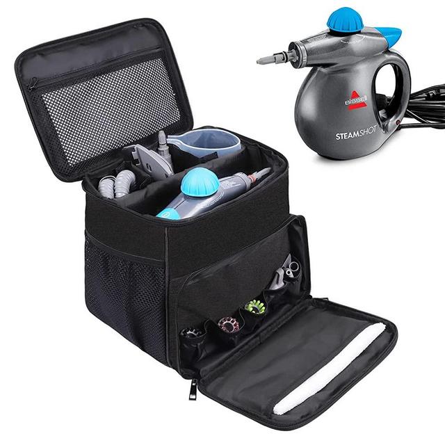 Adjustable Compartments Carry Bag Compatible with Bissell SteamShot Hard Surface Steam Cleaner 39N7V/39N7A,Travel Hand Bag with Extra Pockets for Accessories