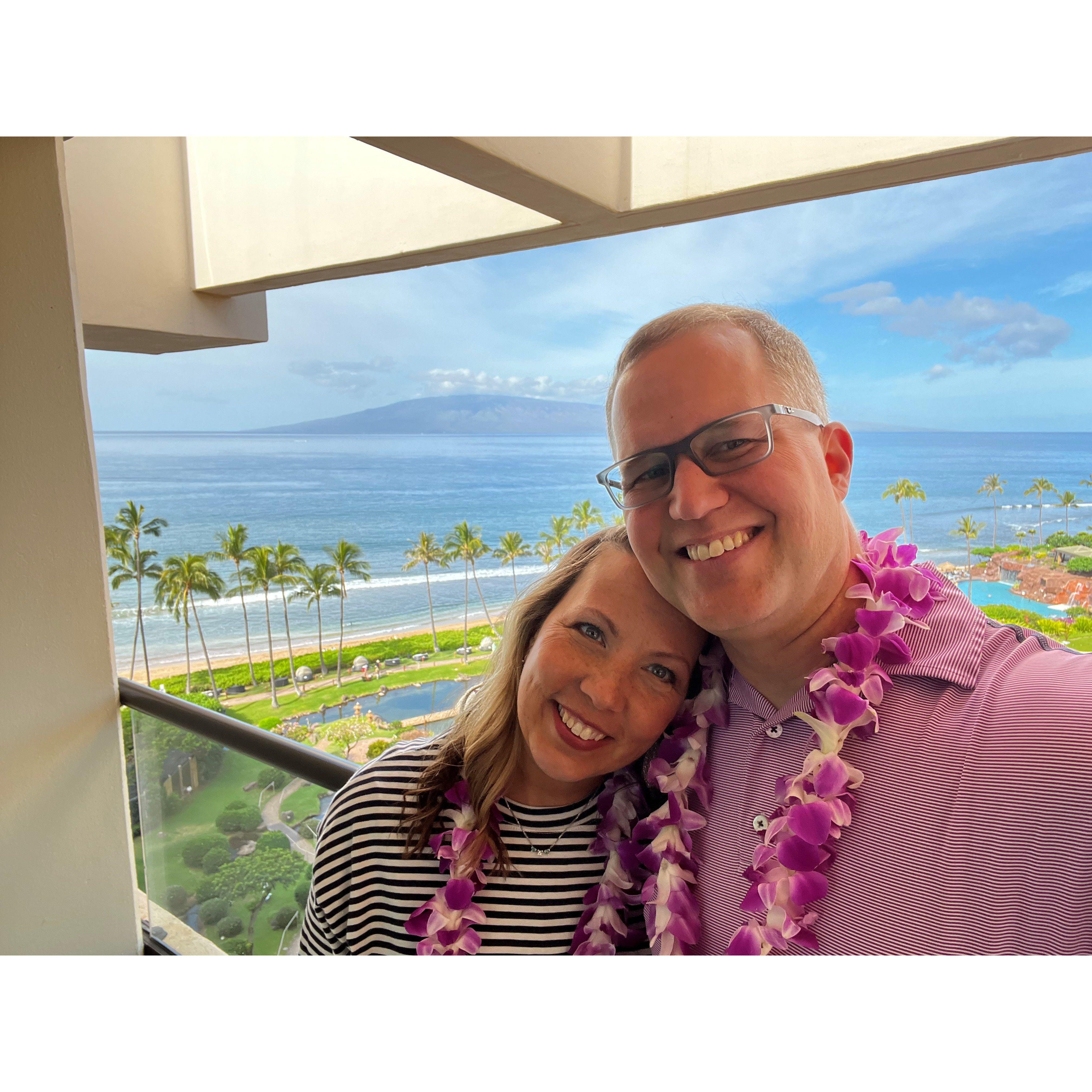 From our balcony at the Hyatt Regency in Maui for our Spring Break trip this year. We had hoped this would be our honeymoon, but circumstances led to it just being a really nice vacation!