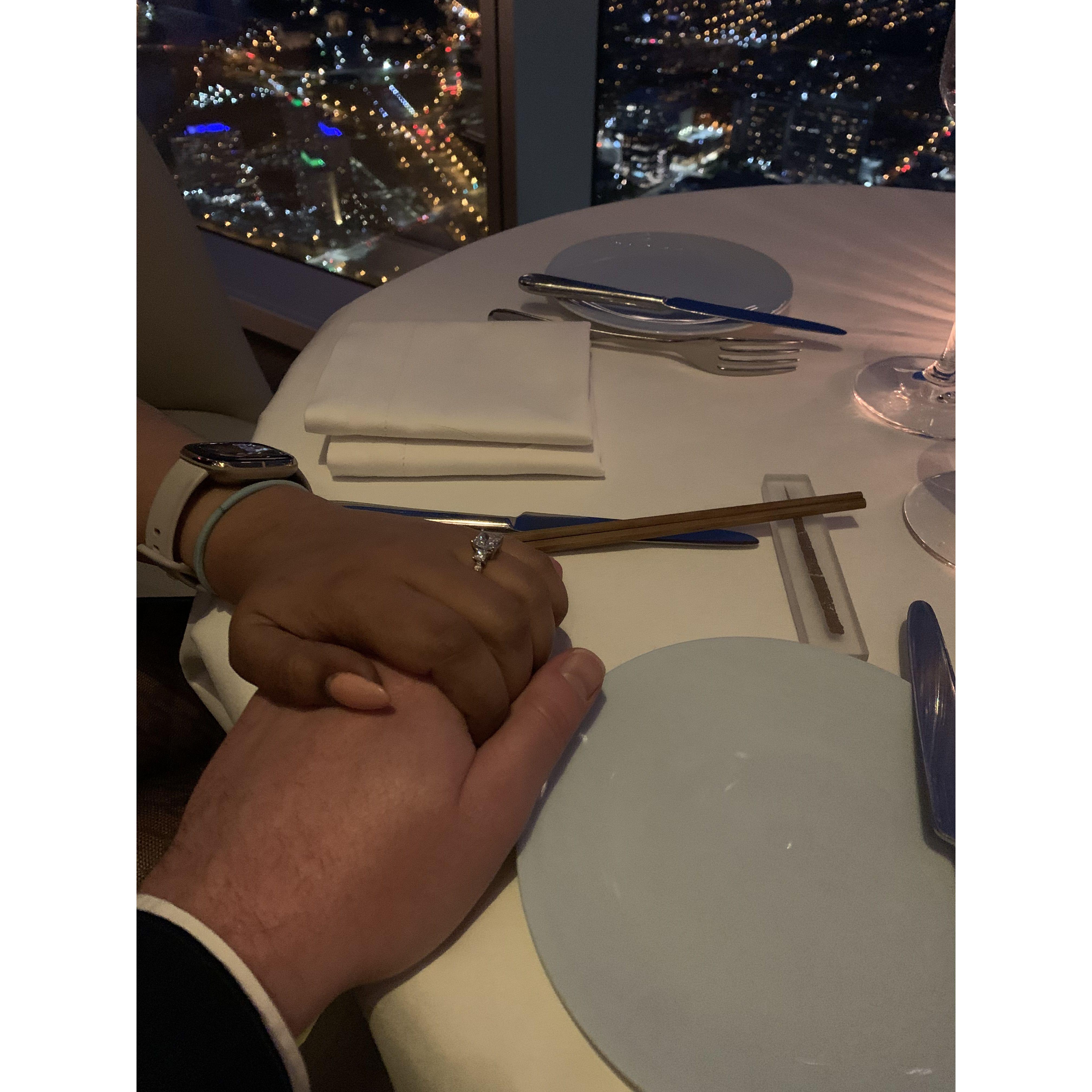 We celebrated our engagement overlooking the city we love