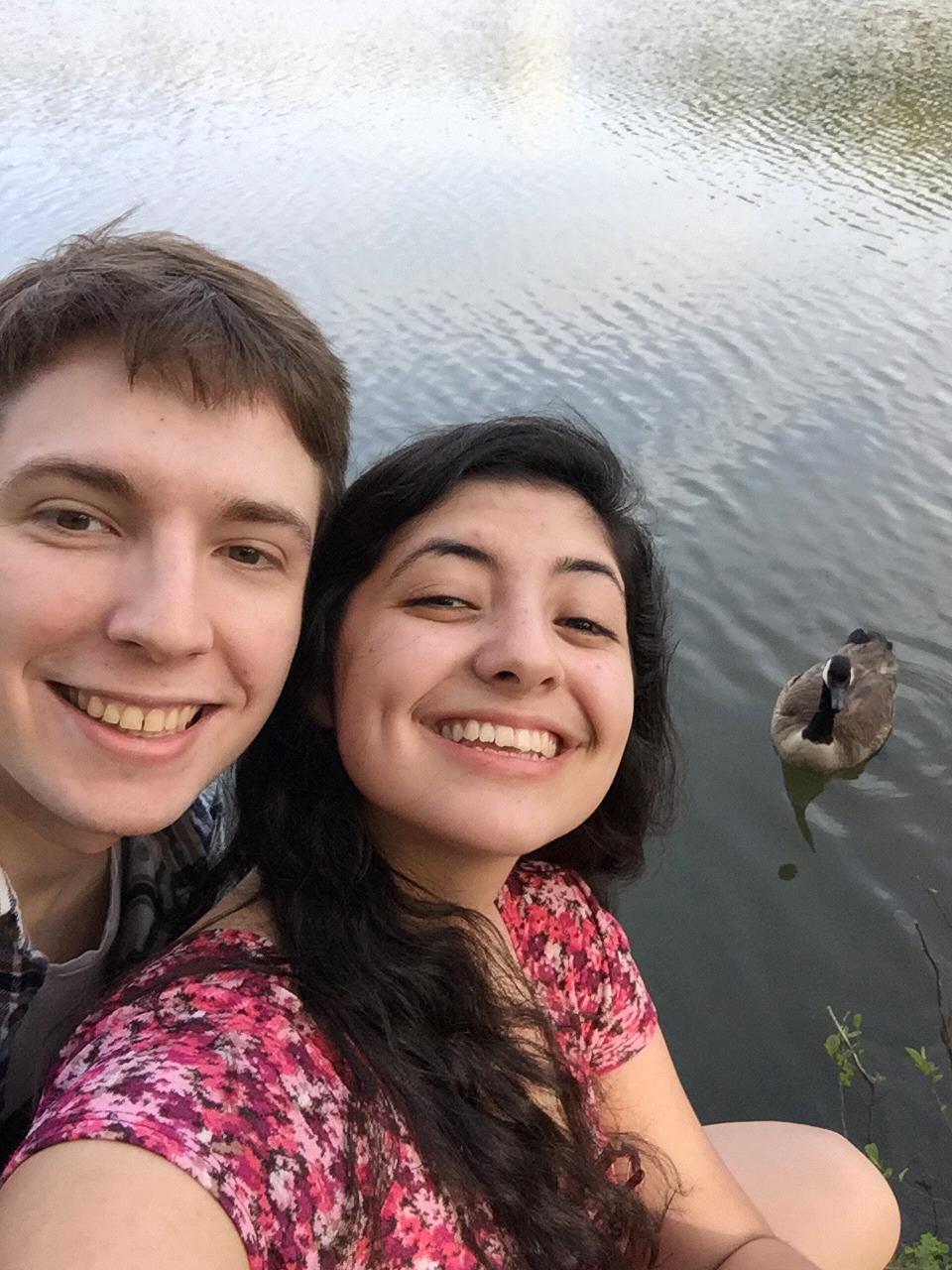 We met Mr. Duck! And so of course we had to get a selfie with him!