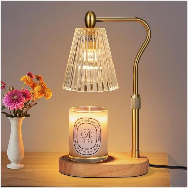 Engpure Candle Warmer Lamp - Candle Warmer Lamp with Timer and Dimmer Adjustable Height,Electric Wax Melt Warmer with 2 Bulbs for Scented Jar Candles Home Decor Mother's Day Gifts