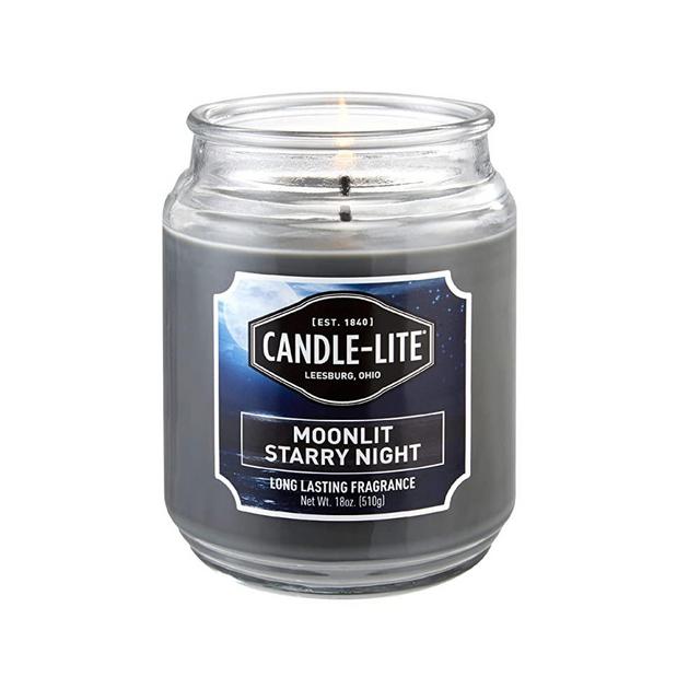 Candle-Lite Everyday Moonlit Starry Night 3-Wick Scented Candle, 18 oz. Jar, Gray