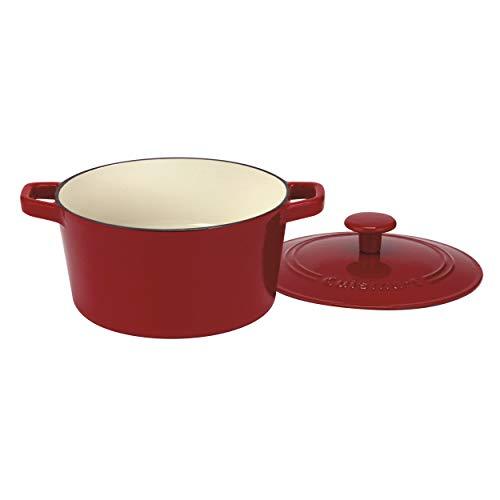 Cuisinart CI630-20CR Chef's Classic Enameled Cast Iron 3-Quart Round Covered Casserole, Cardinal Red