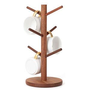 MyLifeUNIT Mug Holder Tree, Coffee Cup Holder with 6 Hooks (Reddish Brown)