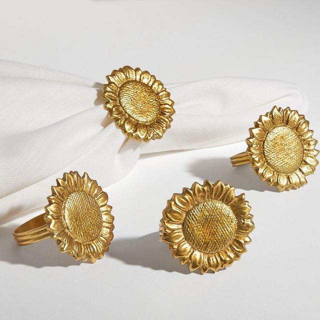 Sunflower Napkin Rings, Set of 4