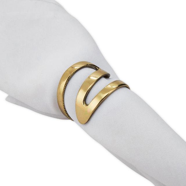 Saro Lifestyle Zig Zag Napkin Rings in Gold (Set of 4)