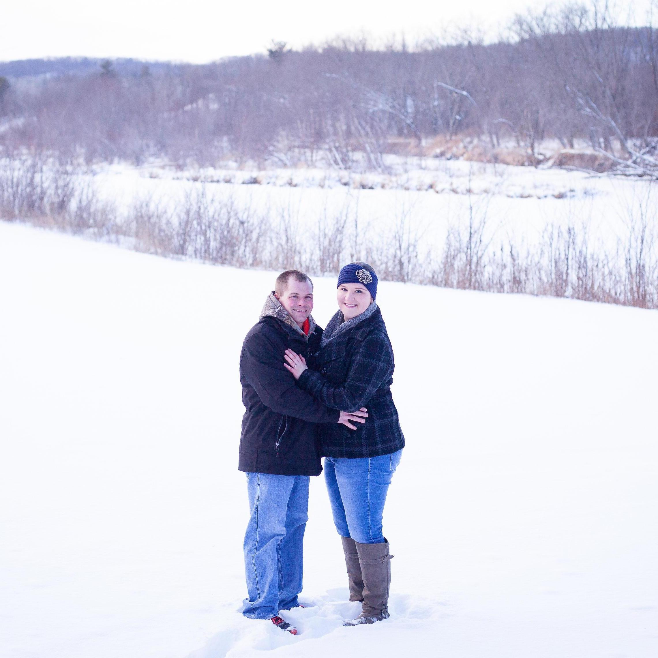 Right in front of the super frozen Black River.  It was cold that day