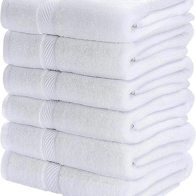 Simpli-Magic 79402 Cotton Set, Bath Towels, 24”x46”, White, 6 Count