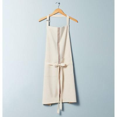 Adult Subtle Center Stripes Cooking Apron Railroad Gray/Pumpkin Brown - Hearth & Hand™ with Magnolia