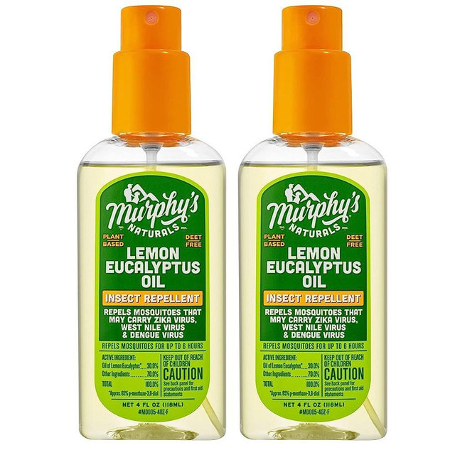 Murphy's Naturals Lemon Eucalyptus Oil Insect Repellent Spray | DEET Free | Plant Based, All Natural Ingredients | Mosquito and Tick Repellent | 4 Ounce Pump Spray | 2 Pack