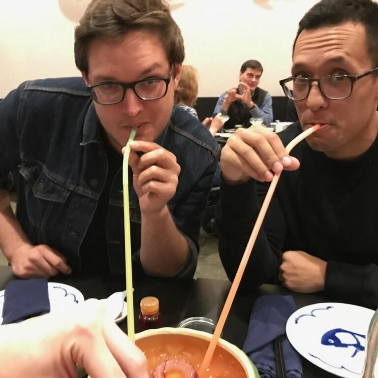 Double date night with MOH Kate & Shrey was a little more wild on the other side of the table - Portland, ME - November 2018