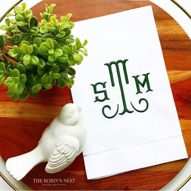 Custom Embroidered Linen Guest Towels Monogrammed | Monogrammed Tea Towels | Housewarming Gift | Hostess Gift
