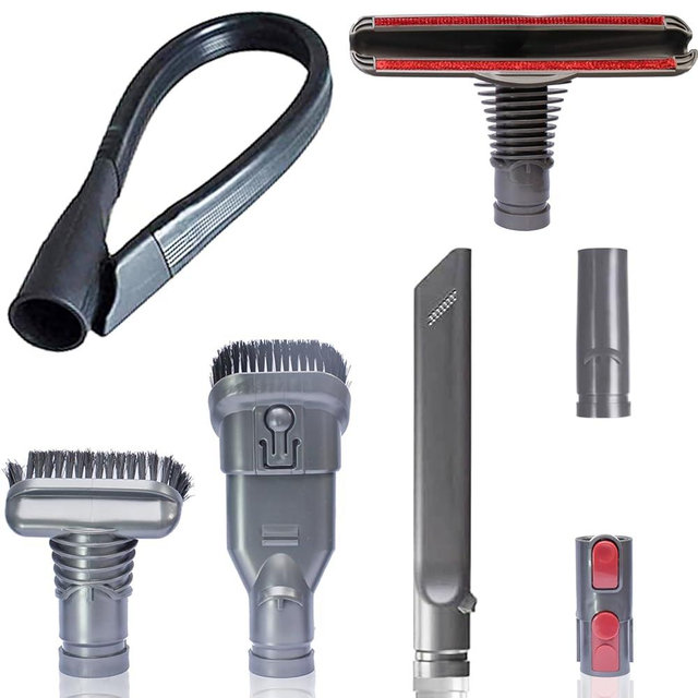 Vacuum Accessories & Attachments for Dyson Ball Animal 2, 3, DC58 DC59 V6 V7 V8 V10 V11 V15 - Flexible Crevice Tool for Hard to Reach Places & Dust Brush Attachment Kit - HouseHold Cleaning Tool Kit