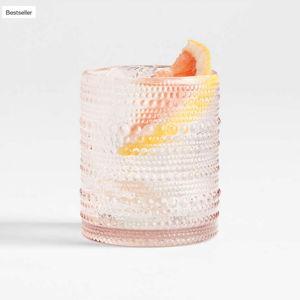 Alma Blue Vintage Double Old-Fashioned Glass - Pink | Crate & Barrel