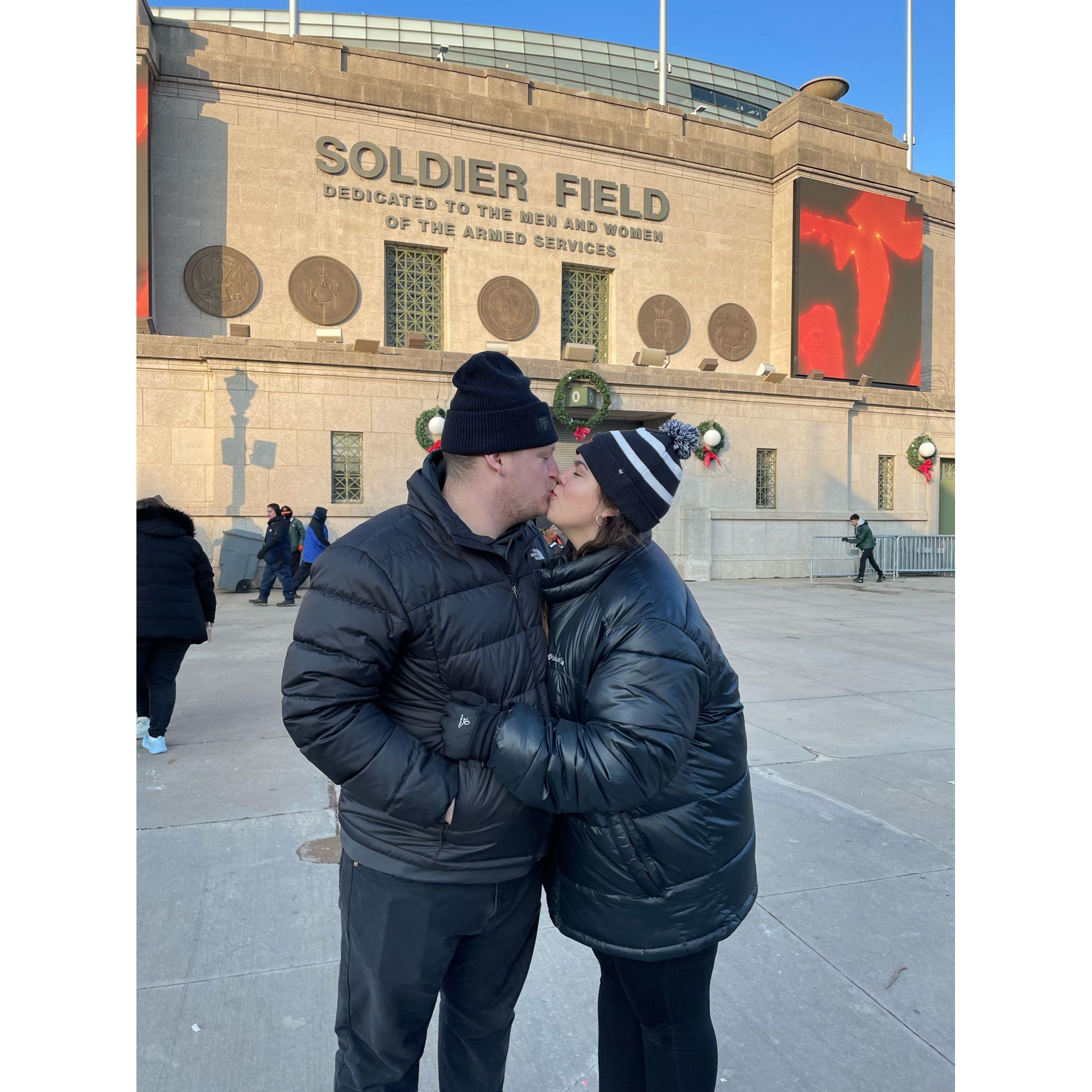 Our first Chicago Bears football game for Jordan's 25th birthday!