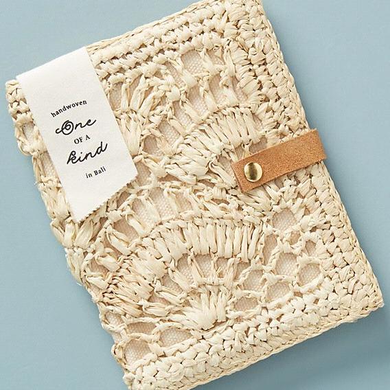 Anthropologie Ula Raffia Passport Holder