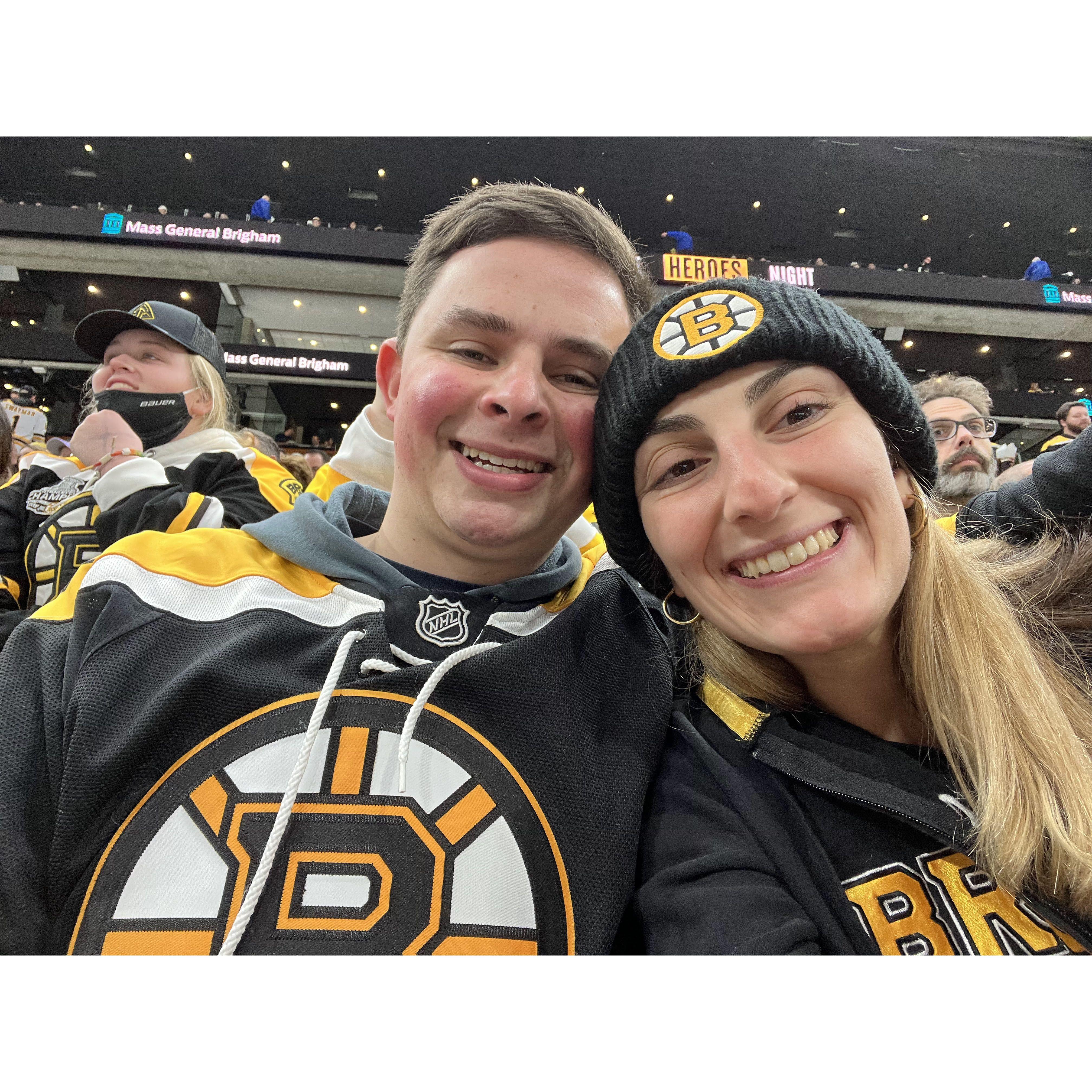 Hunter received free Bruins tickets around Carolyn's birthday from Loomis in November 2021!