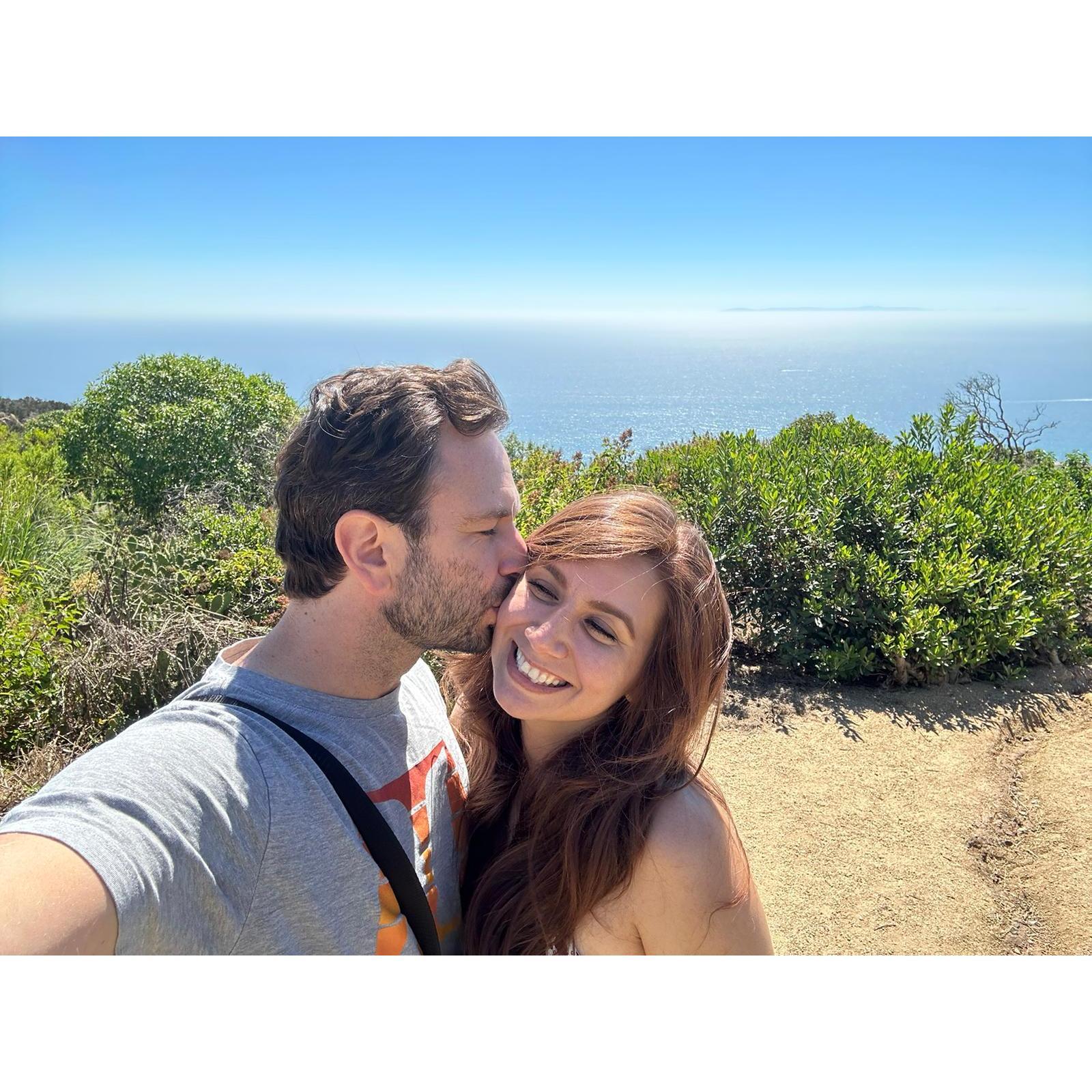 Hiking together to appreciate God's creation.