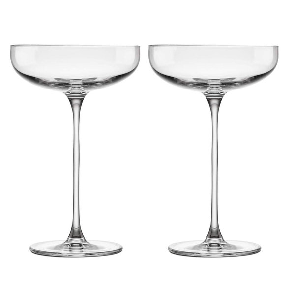 NUDE GLASS Savage Coupe Glass 7.5 oz. - 4.25" W x 6.75" H Set of 2