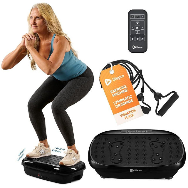 Lifepro Compact Vibration Plate Exercise Machine, Mini Full Body Vibration Platform Exercise Machine for Lymphatic Drainage with Acupressure Nodes, Burn Calories, Helps Alleviate Back & Joint Pain