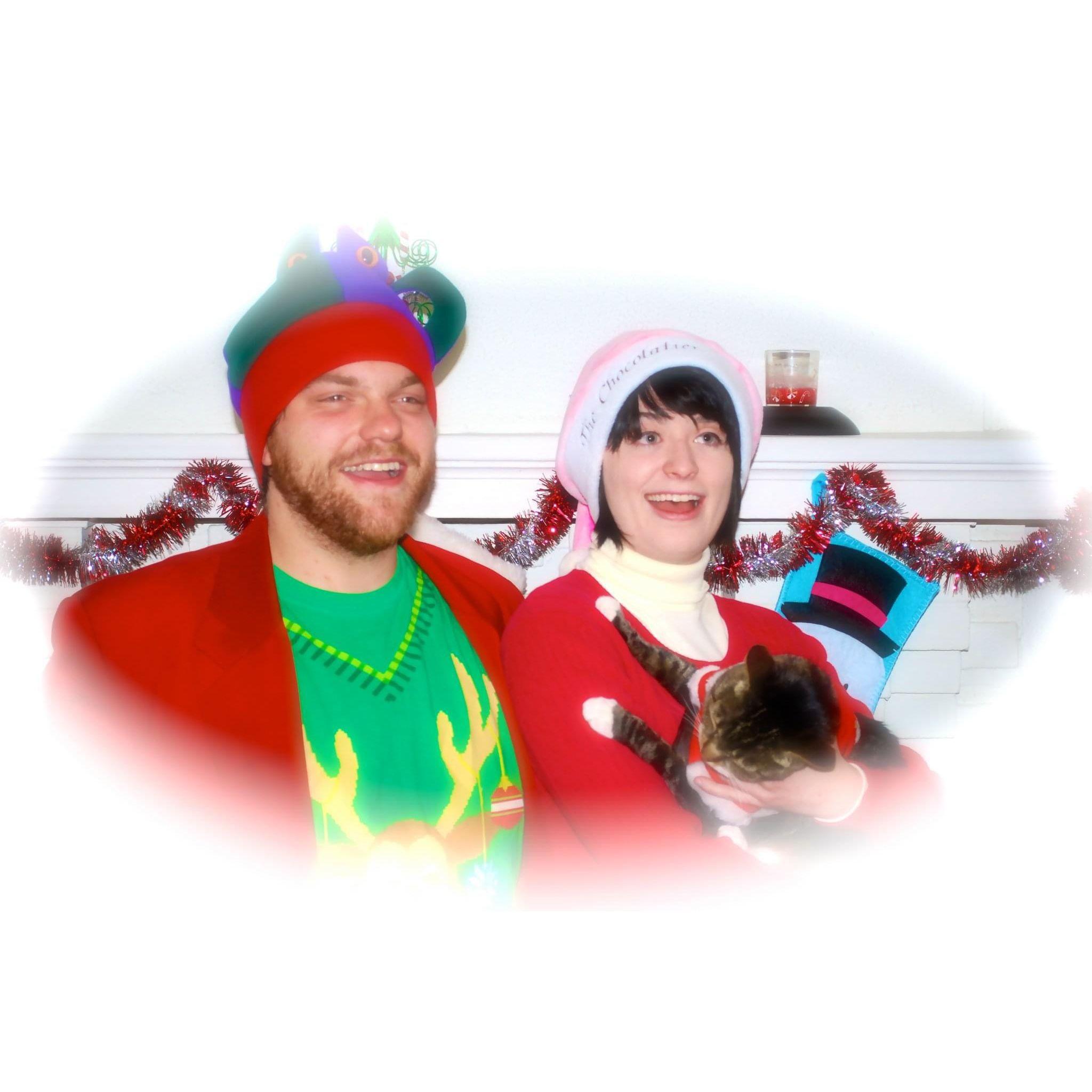 Our first Christmas together, 2010 (with CoCo the cat)