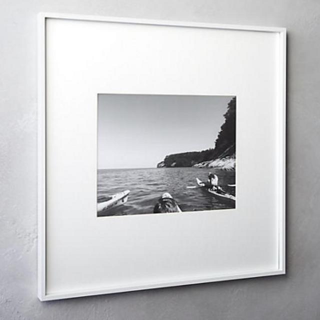 White 24x24 frames; gallery wall