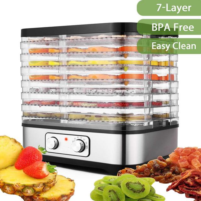 7 Removable Layers Fast Food Dehydrator Machine Professional Multi-Tier Food Preserver for Meat or Beef Fruit Vegetable Dryer