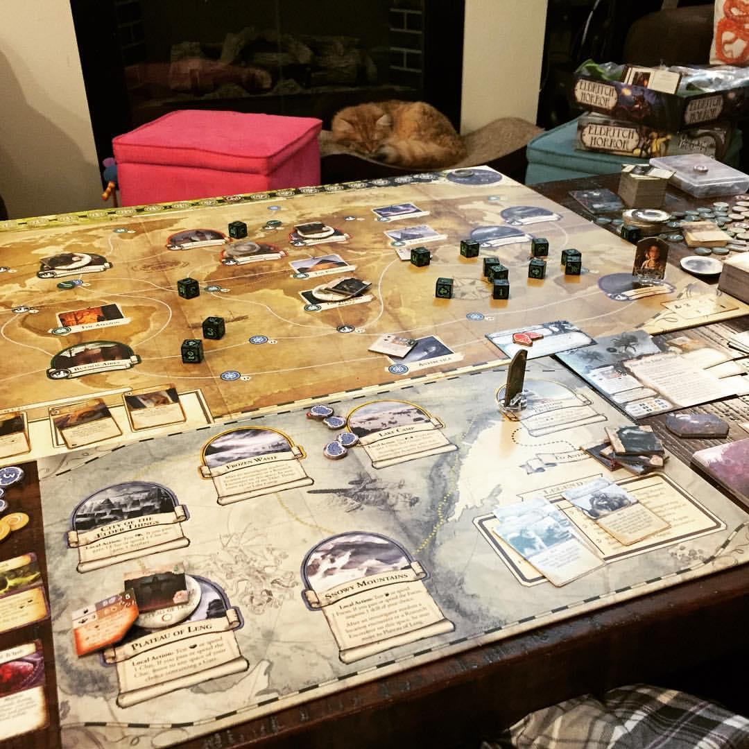 Eldritch Horror--we won this time!