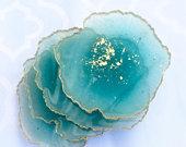 Resin Coaster Set: 4 unique geode resin...