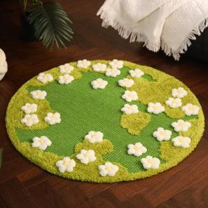 Floral Sisal Cat Mat Scratcher Rug Pad, Green, Medium