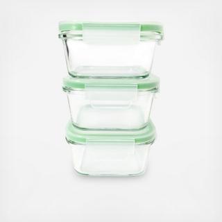 Glassworks Small Square Container, Set of 3