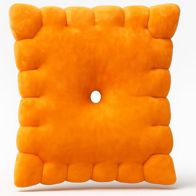 Snack Plushies Cheese Cracker Plush Pillow – 10" Soft & Huggable Stuffed Food Plush Toy – Cute Snack-Inspired Cuddly Gift for Kids & Adults