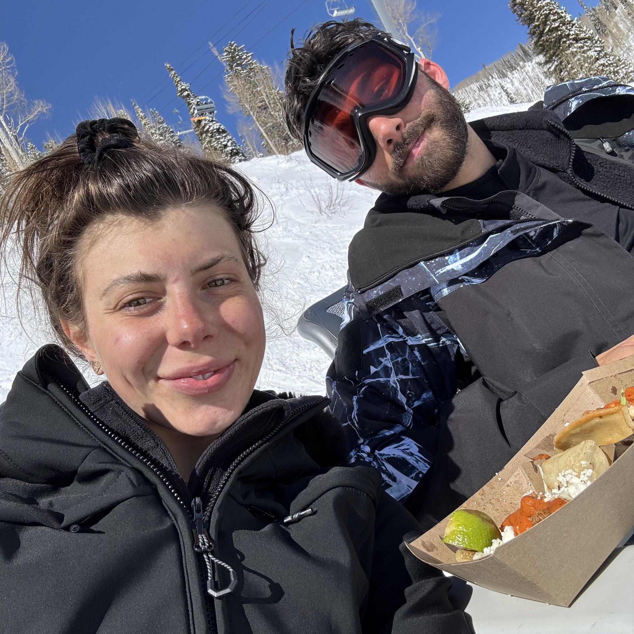 Tacos on the ski slopes—I guess the writing was on the wall that we’d be getting married in Mexico